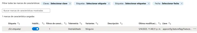 Habilite/Deshabilite el feature flag