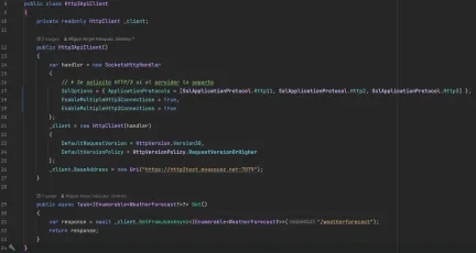 HttpClient .NET para conectar a API HTTP/3.
